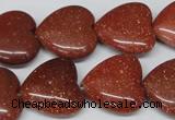 CHG70 15.5 inches 18*18mm heart goldstone beads wholesale