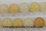 CHJ05 15.5 inches 12mm round honey jade stone beads wholesale