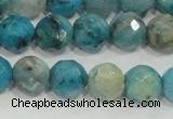 CHM214 15.5 inches 12mm faceted round blue hemimorphite beads