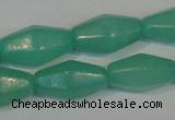 CHM24 15.5 inches 6*12mm faceted rice green hemimorphite beads