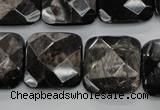 CHS28 15.5 inches 20*20mm faceted square natural hypersthene beads