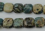 CIJ52 15.5 inches 12*12mm square impression jasper beads wholesale