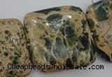 CIJ58 15.5 inches 30*30mm square impression jasper beads wholesale