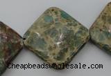 CIJ64 15.5 inches 26*26mm diamond impression jasper beads wholesale