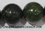 CIS07 15.5 inches 18mm round green iron stone beads wholesale