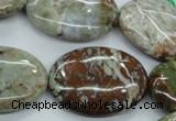 CJA23 15.5 inches 22*30mm oval green jasper beads wholesale