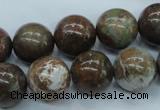 CJA38 15.5 inches 14mm round green jasper beads wholesale