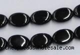 CJB17 16 inches 10*14mm oval natural jet gemstone beads wholesale