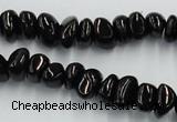 CJB32 16 inches 7*10mm chips natural jet gemstone beads wholesale