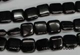 CJB58 15.5 inches 10*10mm square natural jet gemstone beads