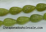 CKA107 15.5 inches 10*17mm teardrop Korean jade gemstone beads