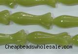 CKA109 15.5 inches 12*30mm flower Korean jade gemstone beads