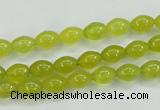 CKA16 15.5 inches 6*8mm rice Korean jade gemstone beads