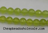 CKA218 15.5 inches 8mm faceted round Korean jade gemstone beads