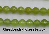 CKA219 15.5 inches 8mm faceted round Korean jade gemstone beads