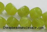 CKA22 15.5 inches 12*12mm cube Korean jade gemstone beads