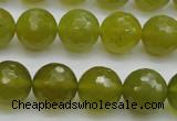 CKA220 15.5 inches 14mm faceted round Korean jade gemstone beads