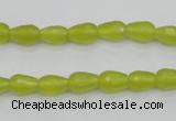 CKA228 15.5 inches 6*8mm faceted teardrop Korean jade gemstone beads