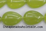 CKA258 15.5 inches 18*25mm flat teardrop Korean jade gemstone beads