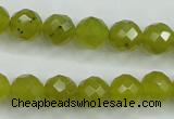 CKA27 15.5 inches 10mm faceted round Korean jade gemstone beads