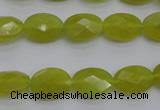 CKA270 15.5 inches 10*14mm faceted oval Korean jade gemstone beads