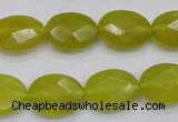 CKA271 15.5 inches 12*16mm faceted oval Korean jade gemstone beads