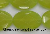 CKA273 15.5 inches 22*30mm faceted oval Korean jade gemstone beads