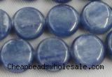 CKC512 15.5 inches 10mm flat round natural Brazilian kyanite beads