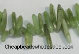 CKC71 15.5 inches 4*10mm – 6*35mm branch natural green kyanite beads