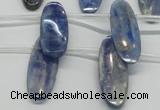 CKC76 Top drilled 10*30mm oval natural kyanite gemstone beads