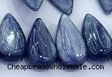 CKC819 15 inches 10*20mm - 12*25mm flat teardrop blue kyanite beads