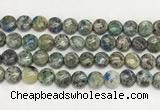 CKJ489 15.5 inches 10mm flat round natural k2 jasper beads