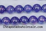 CKQ101 15.5 inches 6mm round AB-color dyed crackle quartz beads