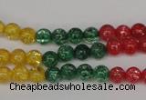 CKQ11 15.5 inches 6mm round dyed crackle quartz beads wholesale