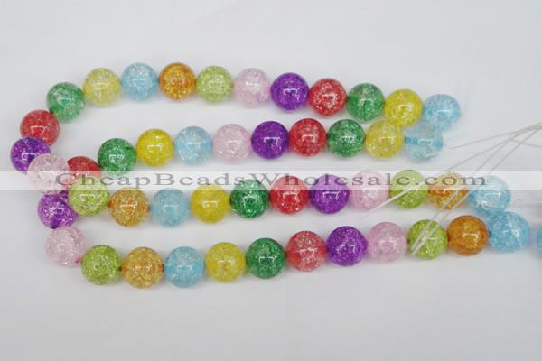 CKQ17 15.5 inches 16mm round dyed crackle quartz beads wholesale