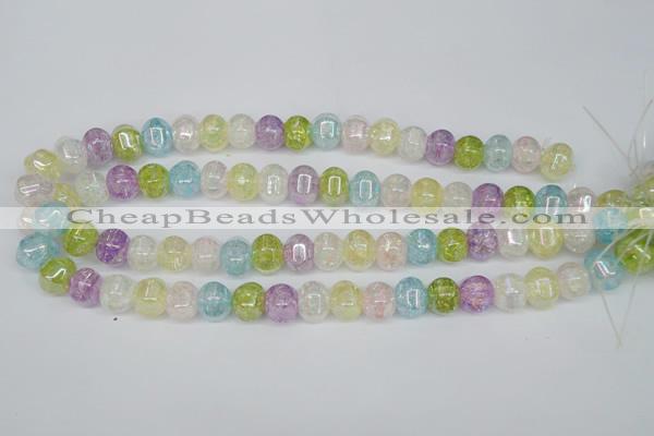 CKQ170 15.5 inches 10*13mm pumpkin AB-color crackle quartz beads