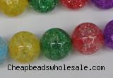 CKQ18 15.5 inches 18mm round dyed crackle quartz beads wholesale