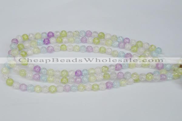 CKQ22 15.5 inches 8mm round dyed crackle quartz beads wholesale