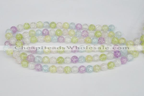 CKQ23 15.5 inches 10mm round dyed crackle quartz beads wholesale