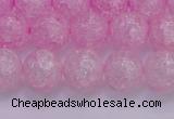 CKQ304 15.5 inches 12mm round dyed crackle quartz beads wholesale