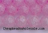 CKQ305 15.5 inches 14mm round dyed crackle quartz beads wholesale