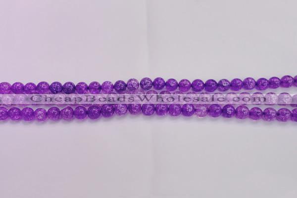 CKQ308 15.5 inches 6mm round dyed crackle quartz beads wholesale