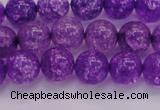 CKQ310 15.5 inches 10mm round dyed crackle quartz beads wholesale