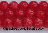 CKQ318 15.5 inches 12mm round dyed crackle quartz beads wholesale