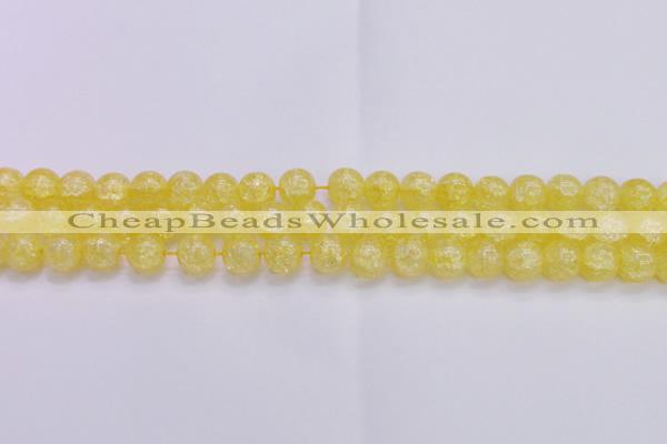 CKQ325 15.5 inches 12mm round dyed crackle quartz beads wholesale