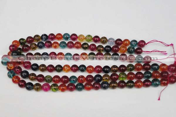 CKQ33 15.5 inches 10mm round dyed crackle quartz beads wholesale