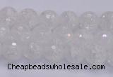 CKQ343 15.5 inches 6mm faceted round dyed crackle quartz beads