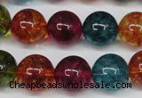 CKQ35 15.5 inches 14mm round dyed crackle quartz beads wholesale