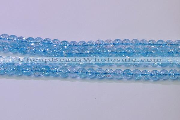 CKQ360 15.5 inches 4mm round dyed crackle quartz beads wholesale