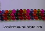 CKQ392 15.5 inches 8mm round dyed crackle quartz beads